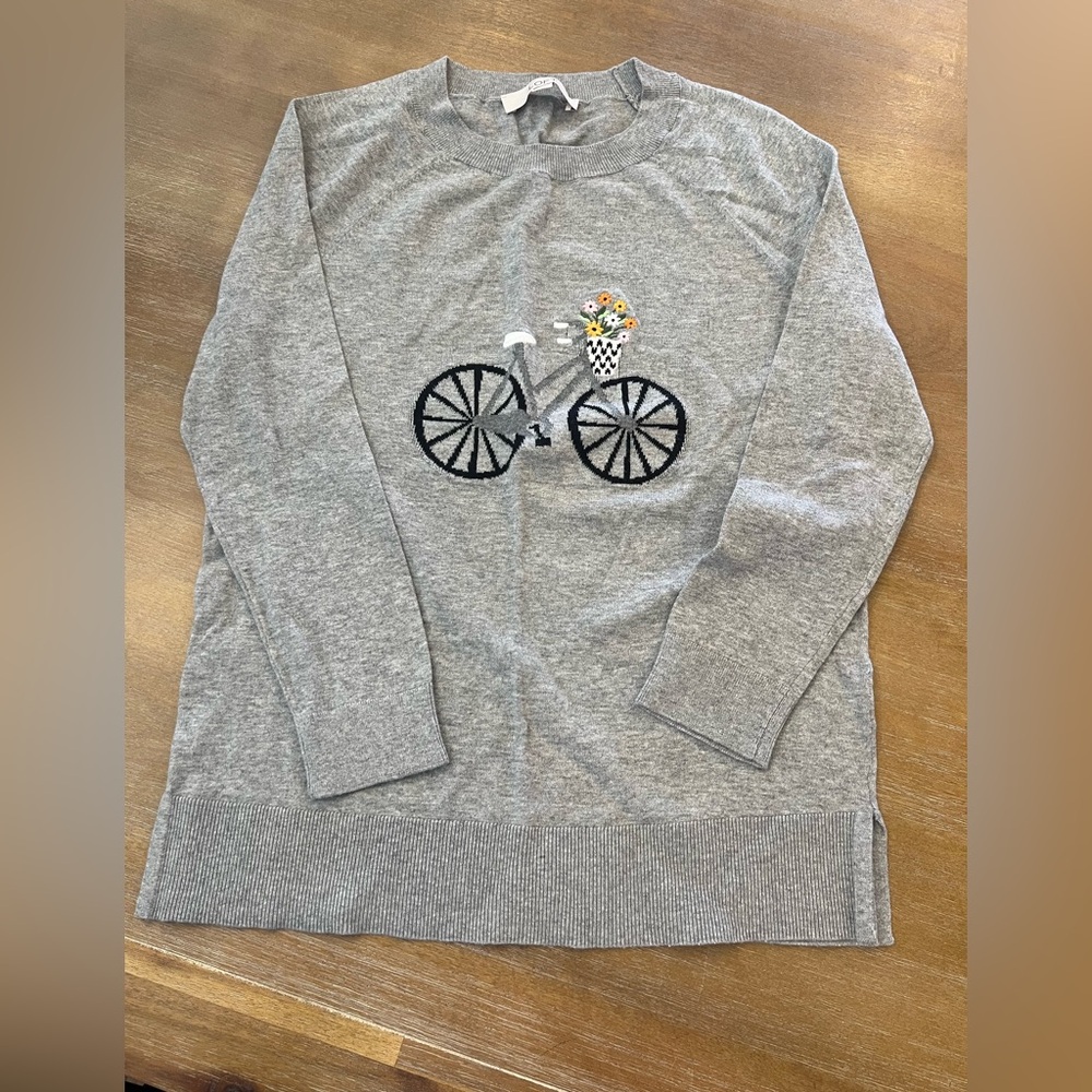 LOFT Heather Gray Crewneck Sweater